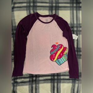 Wonder Nation Pink and Purple Cupcake Long Sleeve Tee